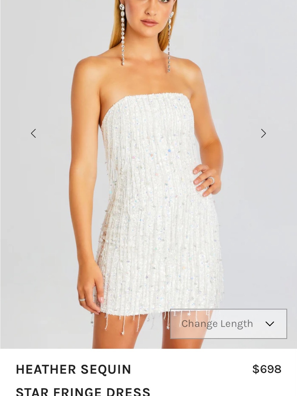 Retrofete Heather Sequin Star Fringe Dress